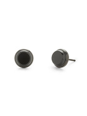 Men's Black Plated Stud Earrings