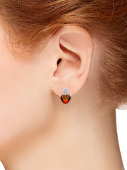 Heart Birthstone CZ
Stud Dangle Earrings