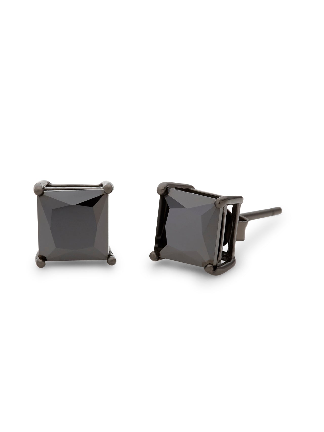  Kenneth Roberts Men's Black Square Stud Earrings - Black - Bonton