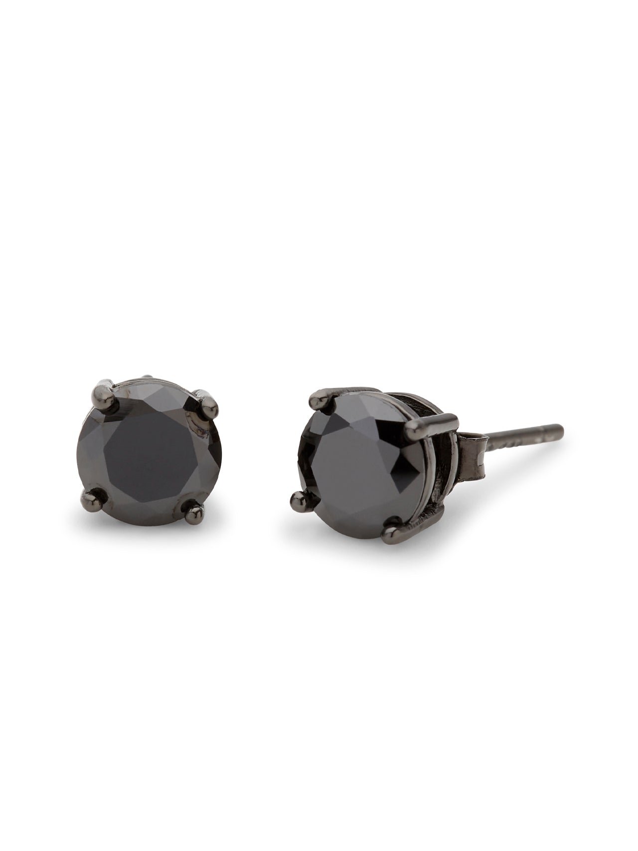  Kenneth Roberts Men's Black Round Stud Earrings - Black - Bonton