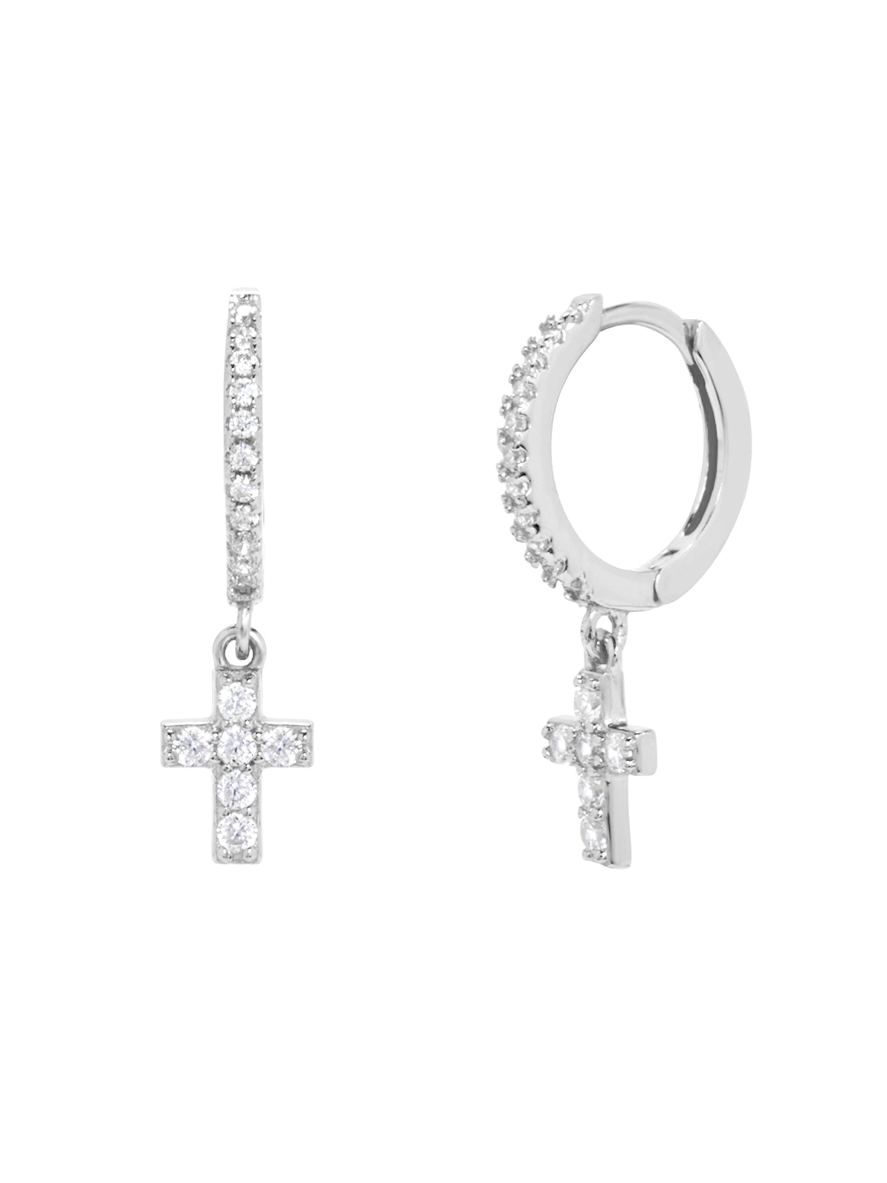  Relativity Sterling Silver CZ Cross Charm
Huggies - Silver - Bonton