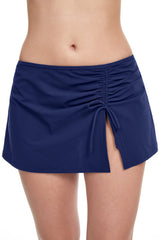 Tutti Frutti Side Slit Skirt Swim Bottom-Navy