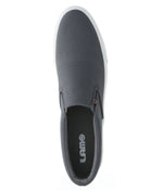 Ladies double gore slip-on shoe in denim, PU or Canvas Charcoal Perf