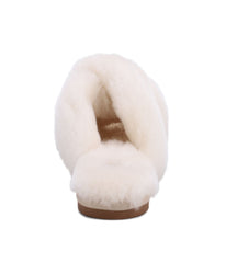 Ladies' slide with Australian sheepskin criss-crossed straps Cream