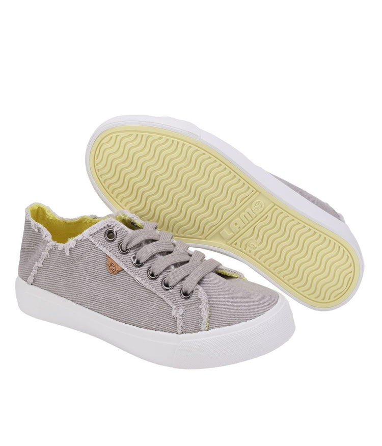 Ladies casual comfort shoe with washed twill or canvas upper Washed Grey