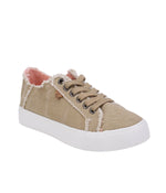 Ladies casual comfort shoe with washed twill or canvas upper Washed Taupe
