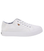 Ladies casual comfort shoe with washed twill or canvas upper Washed White