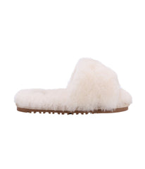 Ladies' slide in plush Australian sheepskin Cream