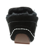 Ladies rich suede slipper moccasin with fur lining Black