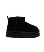 Best Selling Ladies 4" suede bootie with 2" platform outsole Black