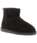 Pull-On Ladies 4" suede boot with fur lining Black