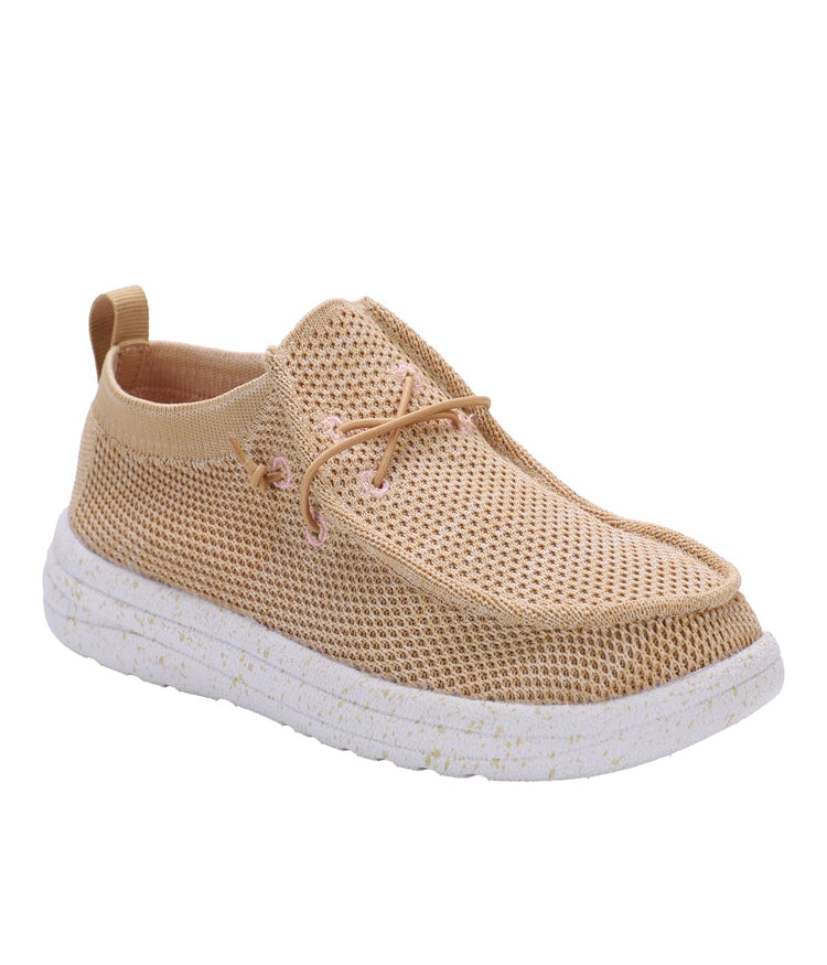 Ladies casual shoe with breathable knit uppers Beige