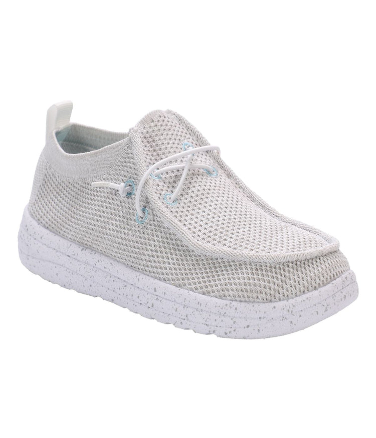 Ladies casual shoe with breathable knit uppers Light Grey