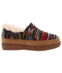 Ladies Bootie slipper with Western style yarn upper Chestnut