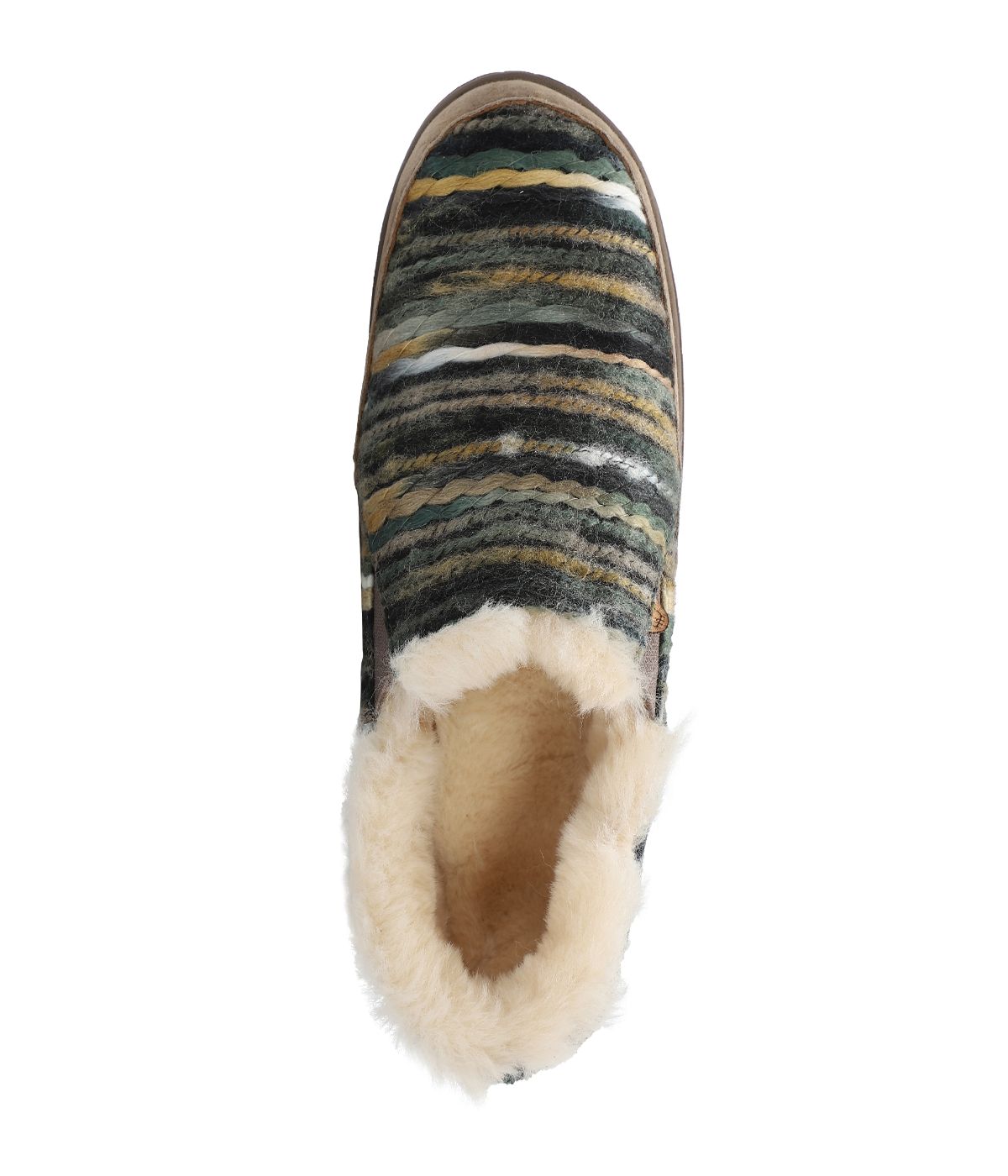 Ladies Bootie slipper with Western style yarn upper Mushroom