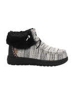 Ladies bootie with Textile, Suede or PU uppers BLACK/MULTI