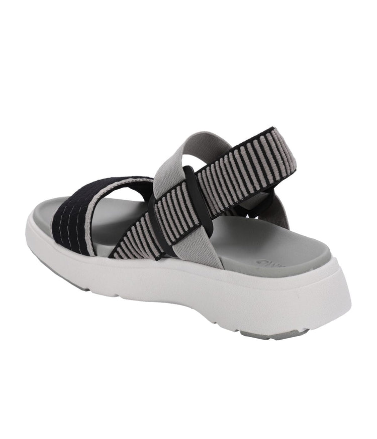 Ladies elastic upper sandal with Lamo-LITE EVA outsoles Charcoal/Black