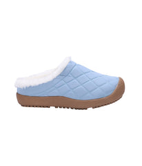 Ladies Quilted nylon slipper with fur lining SKY BLUE