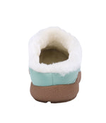 Ladies Quilted nylon slipper with fur lining SAGE
