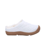 Ladies Quilted nylon slipper with fur lining WHITE