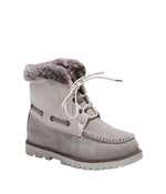 Ladies lace-up boot with fur lining White/Dove