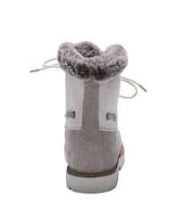 Ladies lace-up boot with fur lining White/Dove