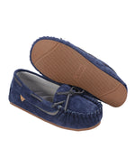 Ladies mesh-lined slipper moccasins Navy
