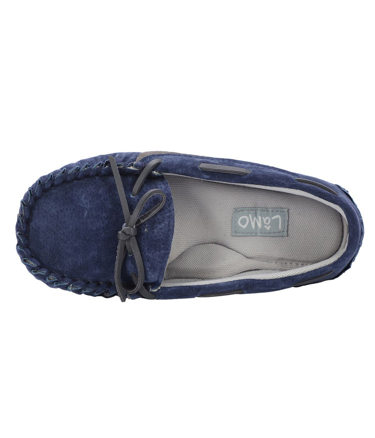 Ladies mesh-lined slipper moccasins Navy