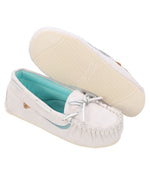 Ladies mesh-lined slipper moccasins PALE GREY