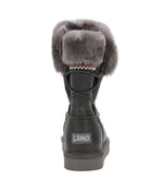 Pull-On Ladies 9" PU boot with fur lining Waxed Charcoal