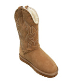 Fur Lined Ladies western-style pull on boot Chestnut