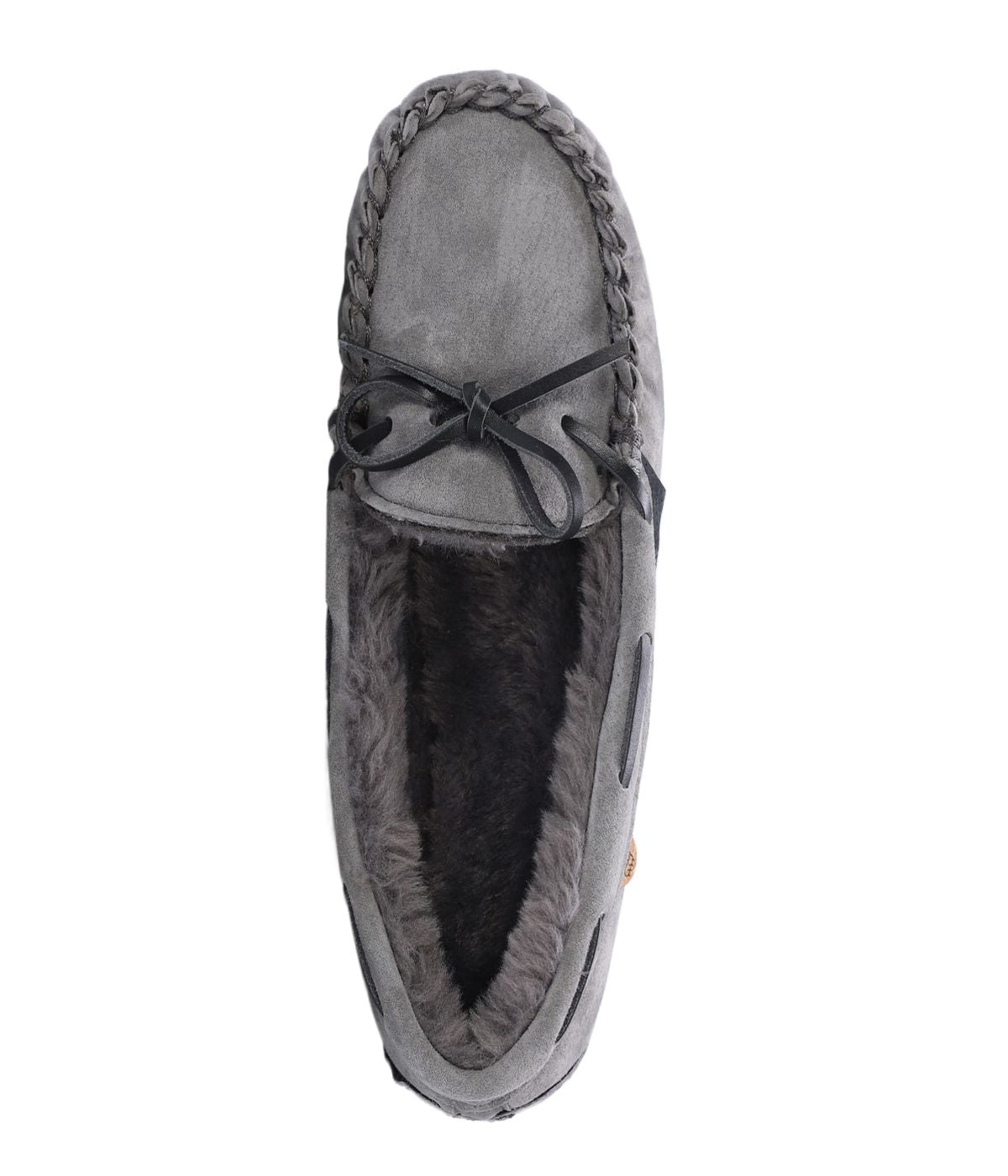  Lamo Hannah Fur Lined Moccasin Slipper - CHARCOAL - Bonton