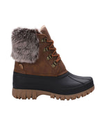 Ladies duck-boot style with curly wool lining Waxed Chestnut