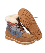 Ladies lace-up boot with fur lining Chestnut/Multi