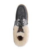 Ladies lace-up boot with fur lining Charcoal/Multi