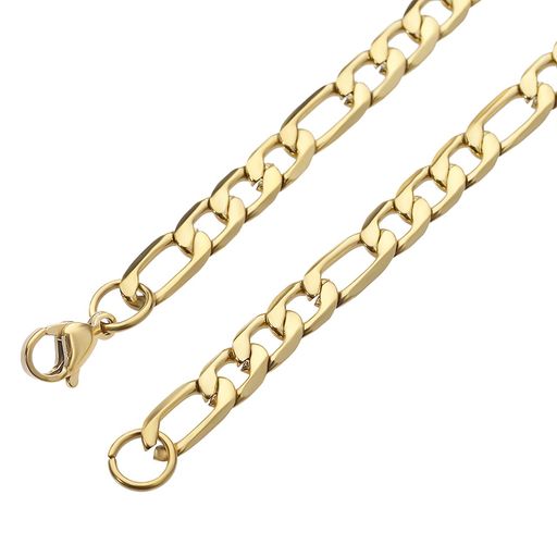  Gemesis Jewels by Edforce Figaro Textured Chain Anklet - Gold - Bonton