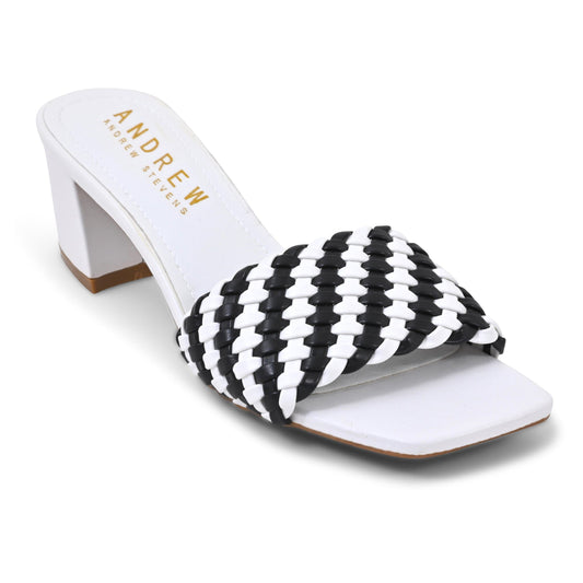Women's Eve Sandals-White/Black-6-1