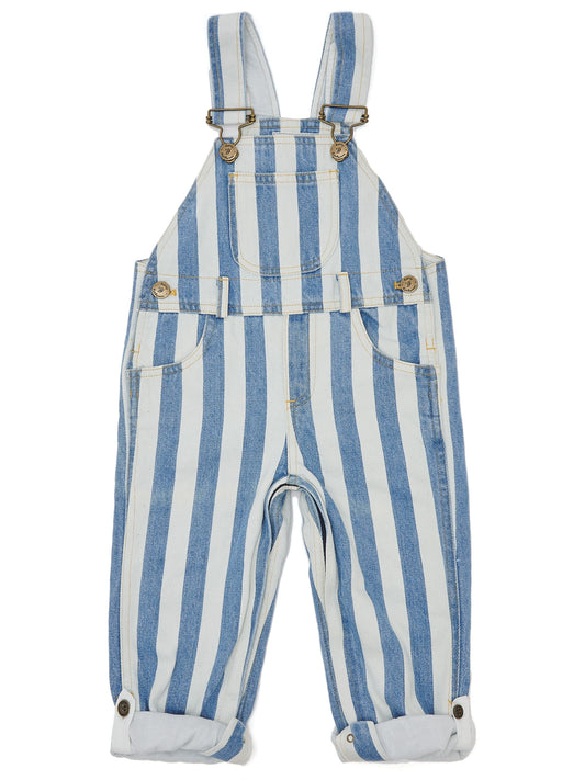 Wide Stripe Denim Overalls