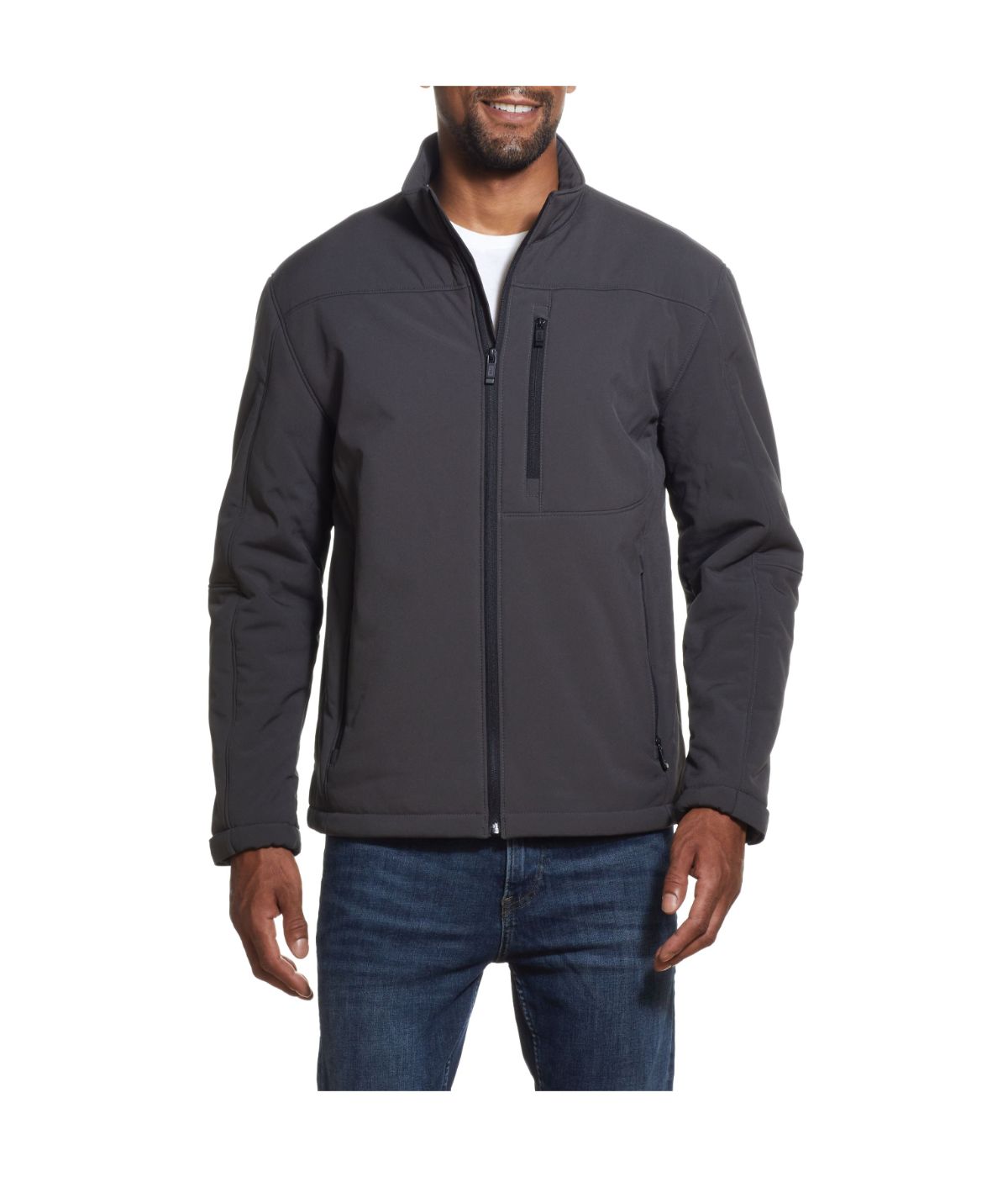  Weatherproof Men's Sherpa Lined Soft Shell Jacket - Black - Bonton