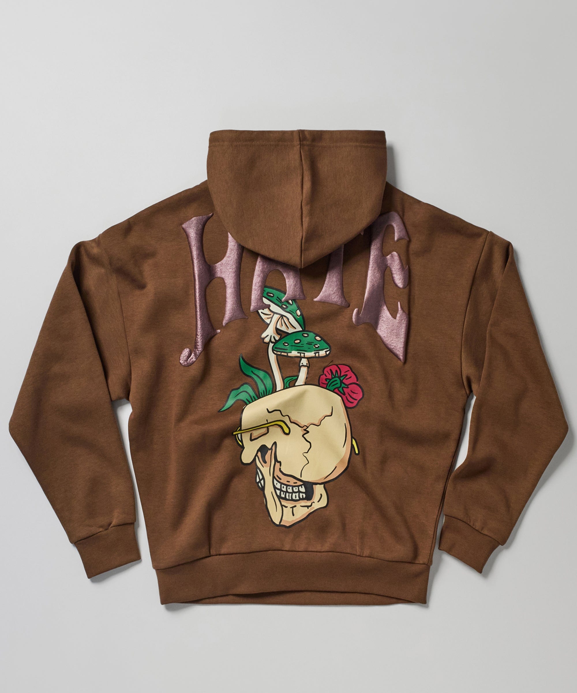 Reason Clothing Love Hate Puff Print Hoodie - Khaki - KHAKI - Bonton