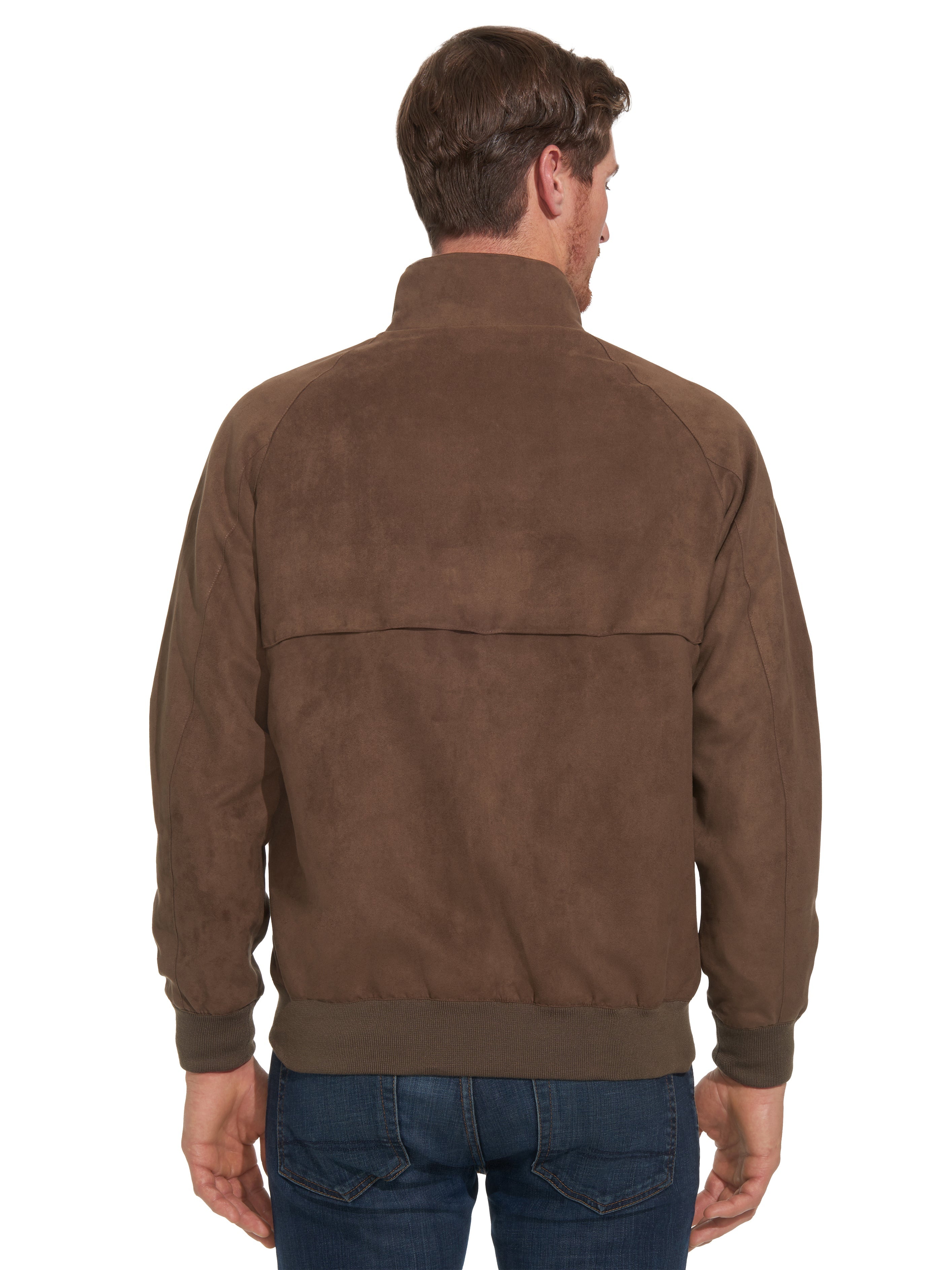  Weatherproof Men's Lightweight Microsuede Baracuta Jacket - Mahogany - Bonton