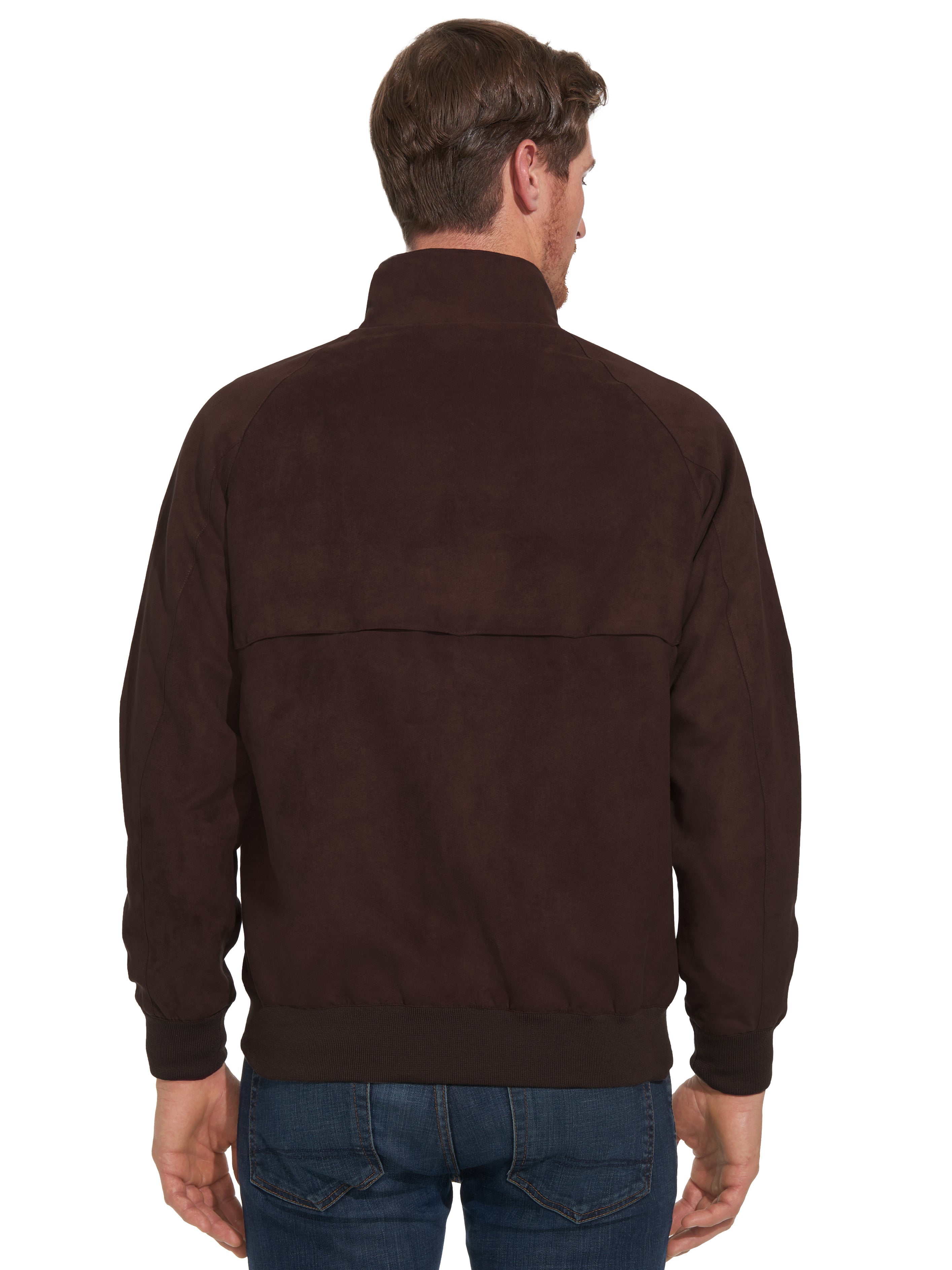  Weatherproof Men's Lightweight Microsuede Baracuta Jacket - Mahogany - Bonton