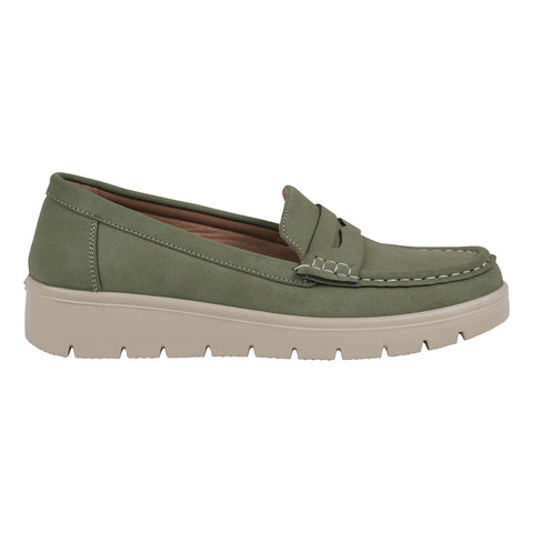 Women's Fallon Green Penny Slip-on Loafer Flats