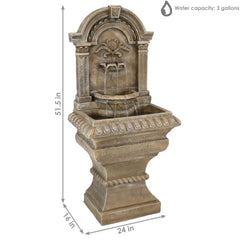 51"H Electric Polyresin Ornate Lavello Water Fountain