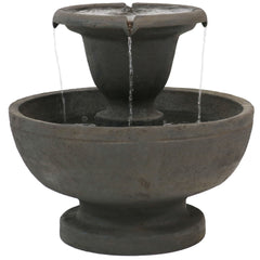 25"H Electric Polyresin 2-Tier Streaming Falls Water Fountain