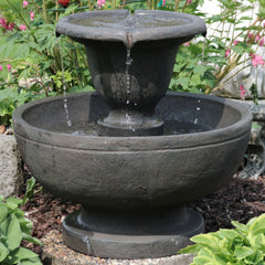 25"H Electric Polyresin 2-Tier Streaming Falls Water Fountain