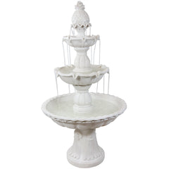 59"H Electric Fiberglass 3-Tier Welcome Pineapple Top Water Fountain