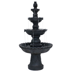 52"H Electric Fiberglass and Resin 4-Tier Pineapple Top Water Feature