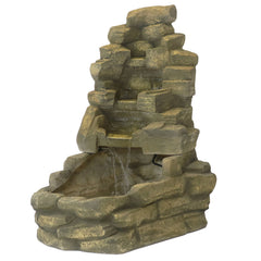 37"H Electric Fiberglass Stone Falls Waterfall Water Fountain