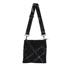 Faye Woven Crossbody Black